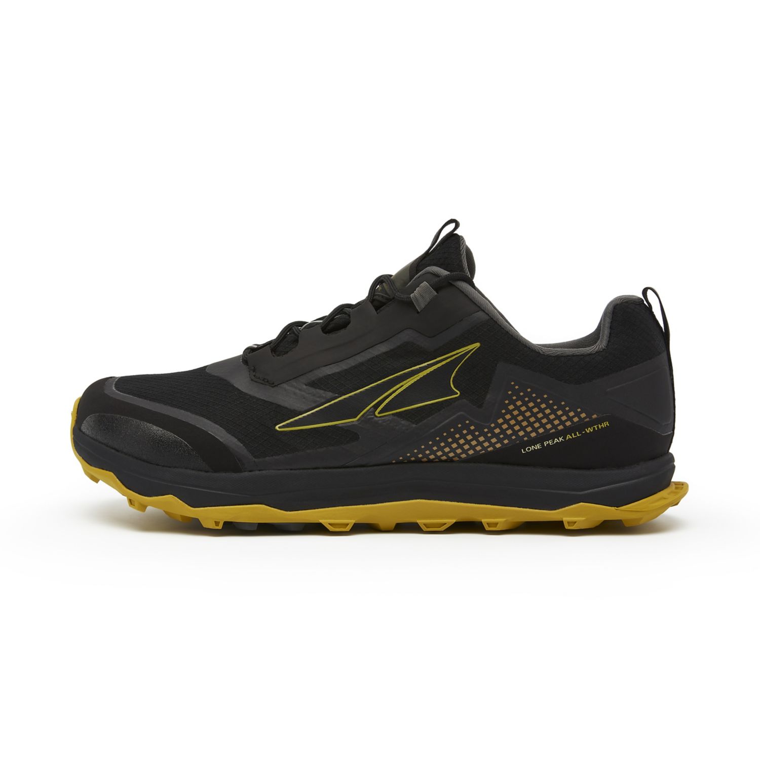 Black / Yellow Altra Lone Peak All-wthr Low Men\'s Trail Running Shoes | Ireland-36147589