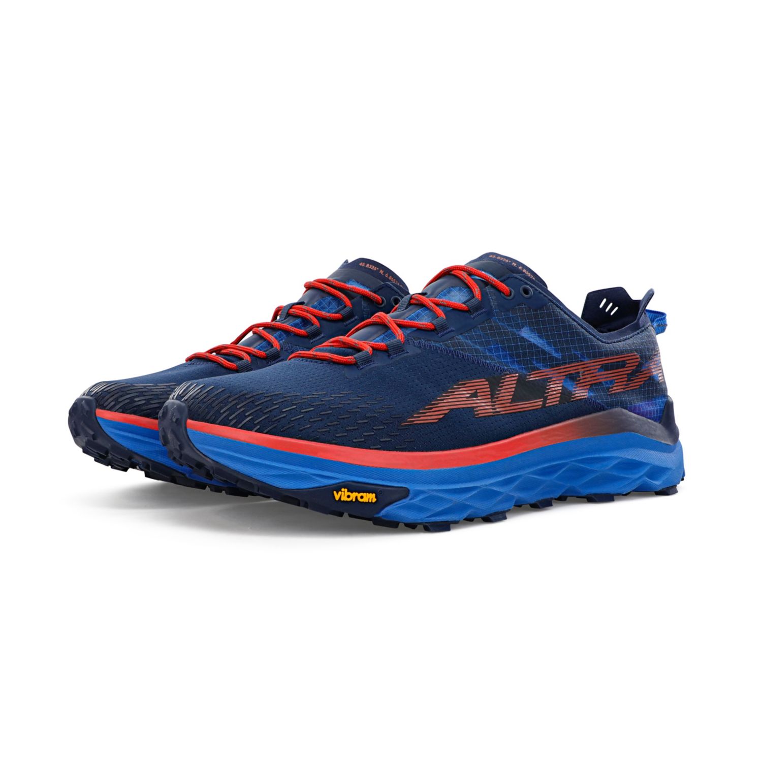 Blue / Red Altra Mont Blanc Men's Trail Running Shoes | Ireland-10596239