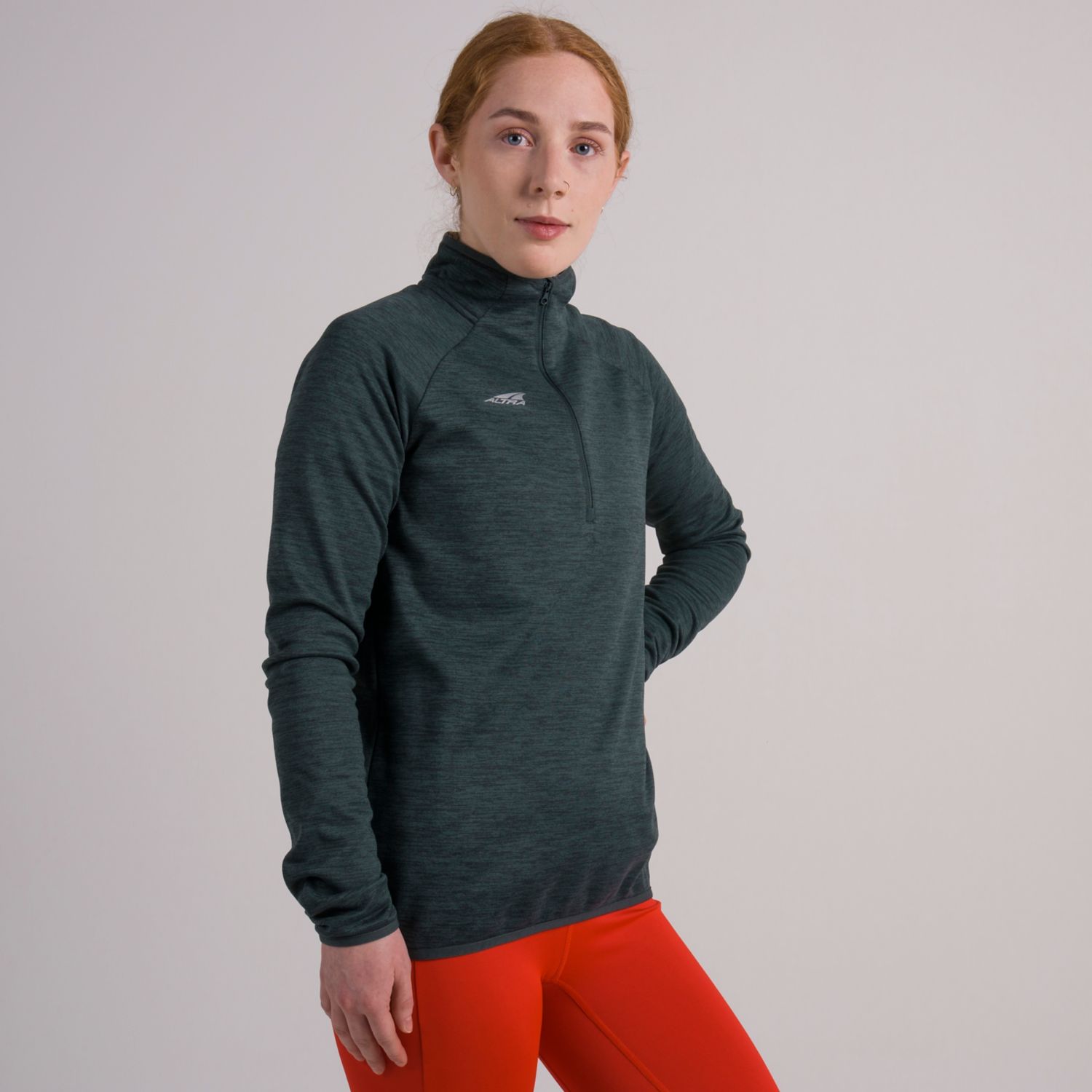 Dark Green Altra Core 1/2 Zip Women's Pullover | Ireland-80169549