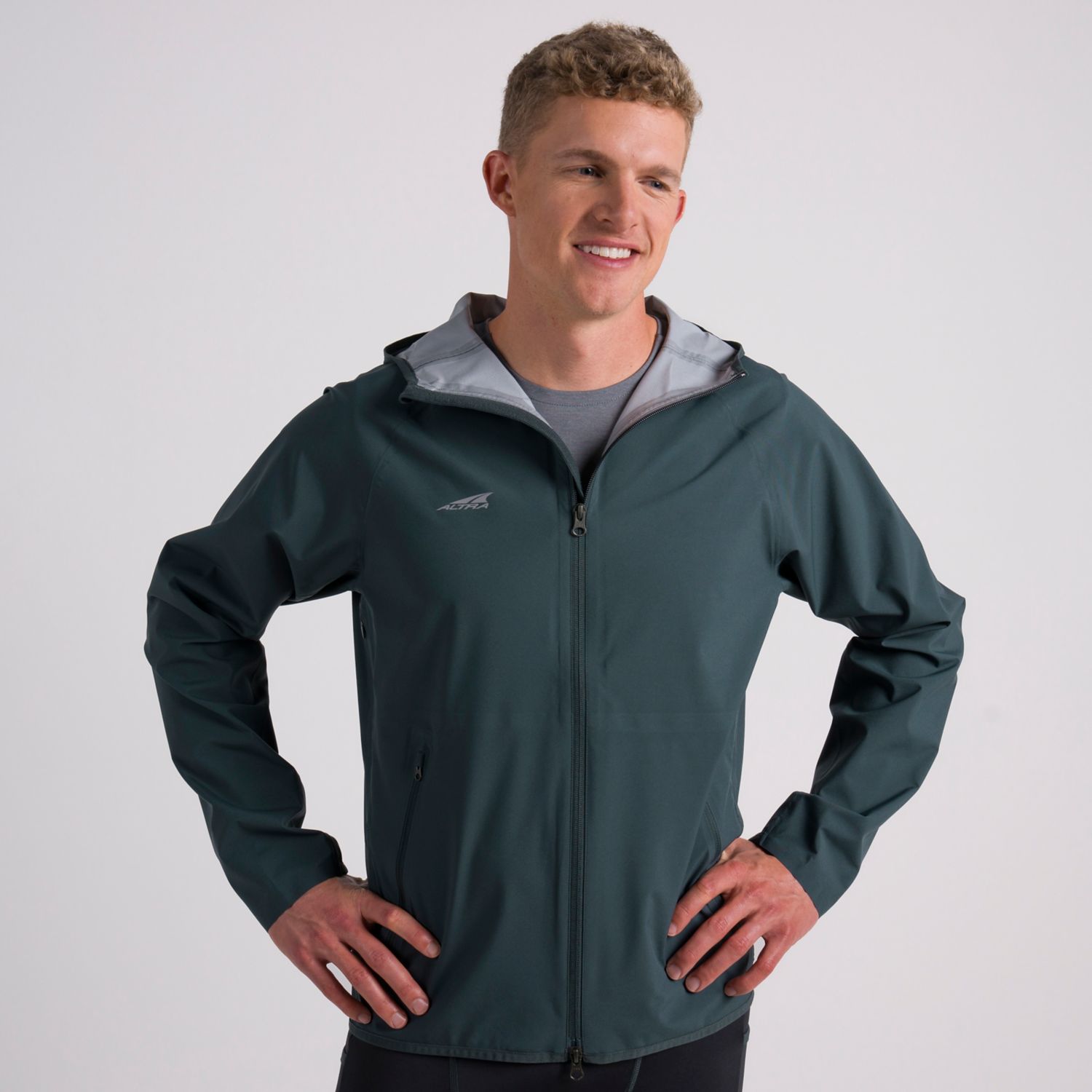 Dark Green Altra Waterproof Men's Running Jackets | Ireland-61534909