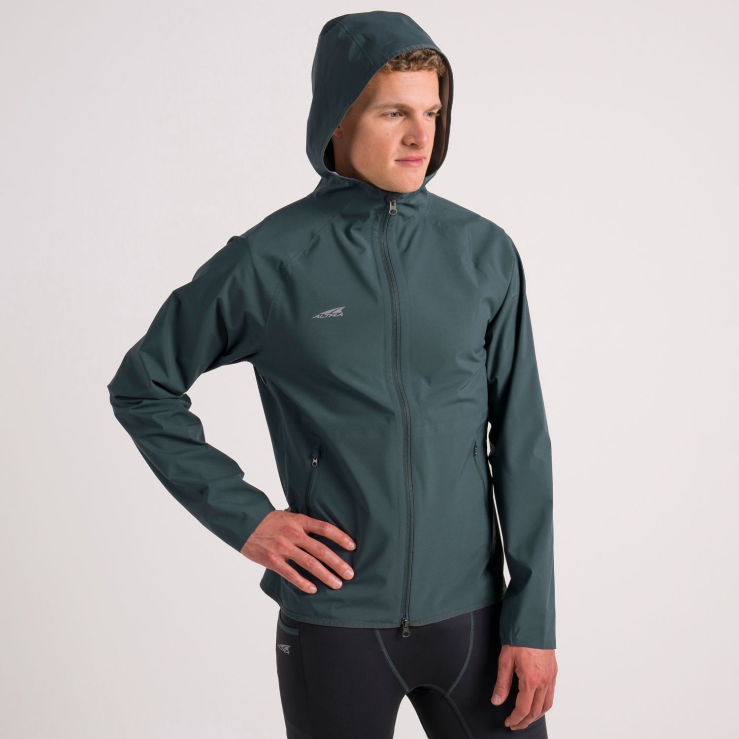 Dark Green Altra Waterproof Men's Running Jackets | Ireland-61534909