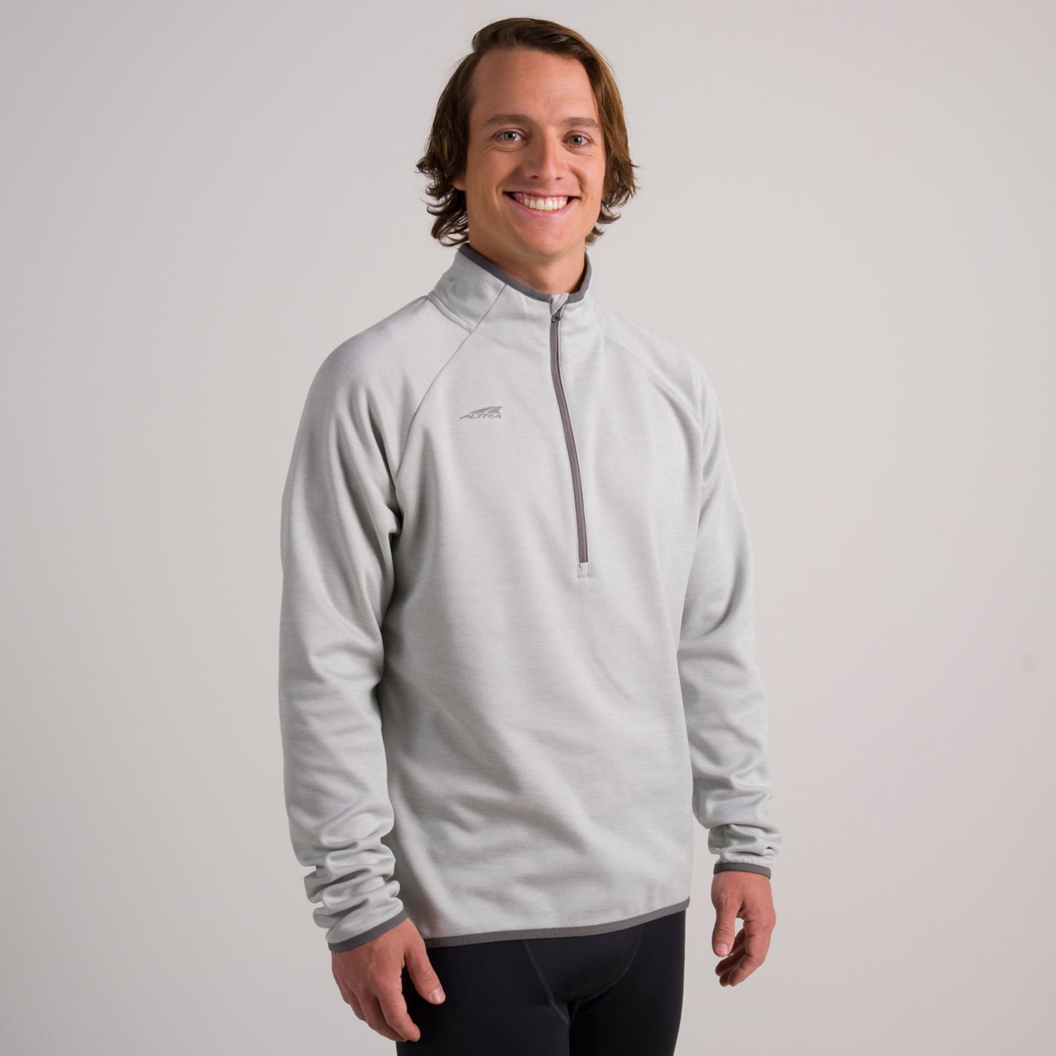 Grey Altra Core 1/2 Zip Men's Pullover | Ireland-04825619