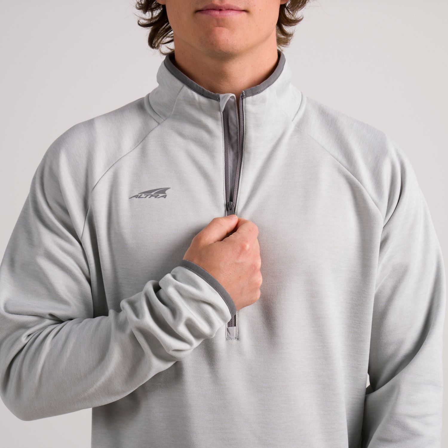 Grey Altra Core 1/2 Zip Men's Pullover | Ireland-04825619