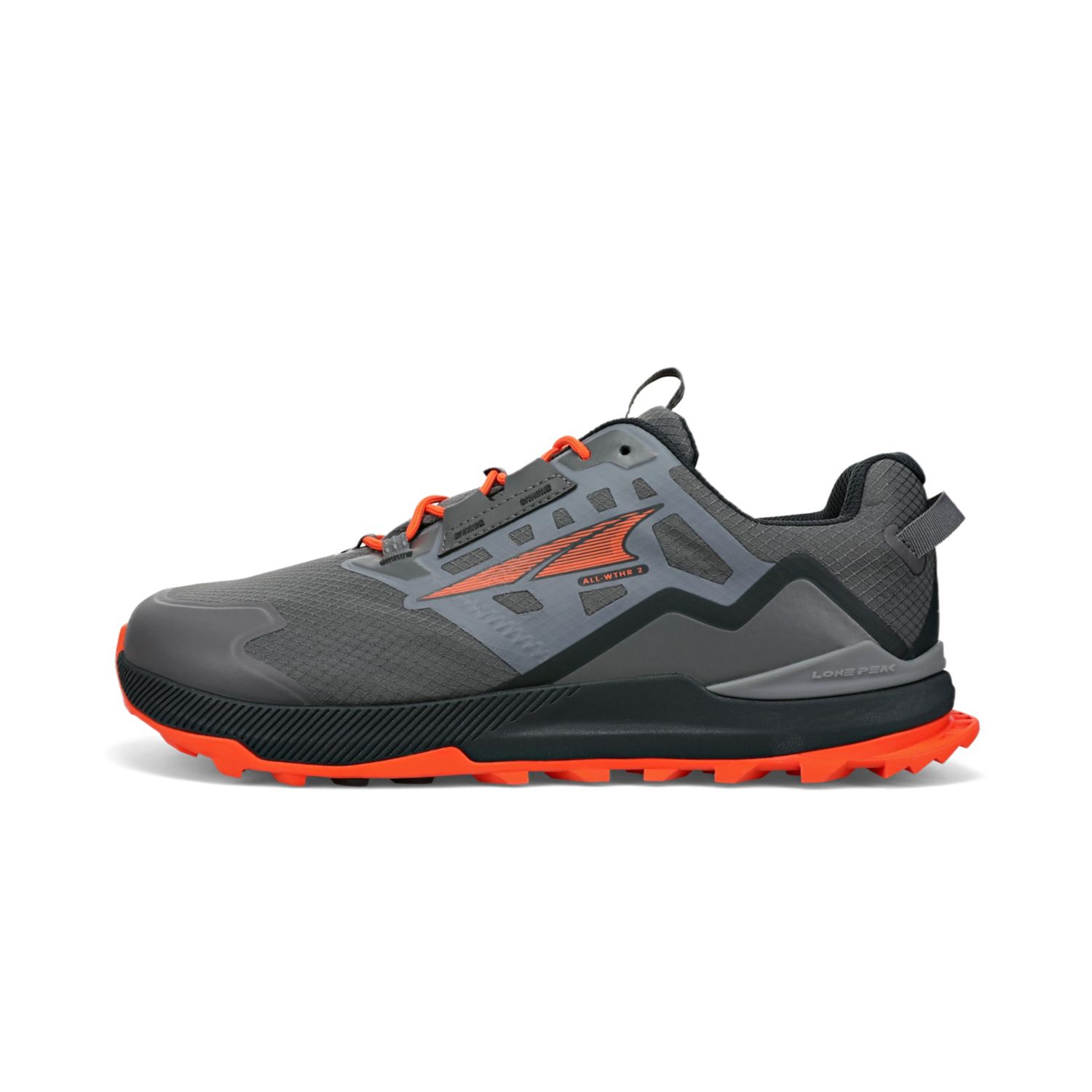 Grey / Orange Altra Lone Peak All-wthr Low 2 Men\'s Hiking Shoes | Ireland-06597439